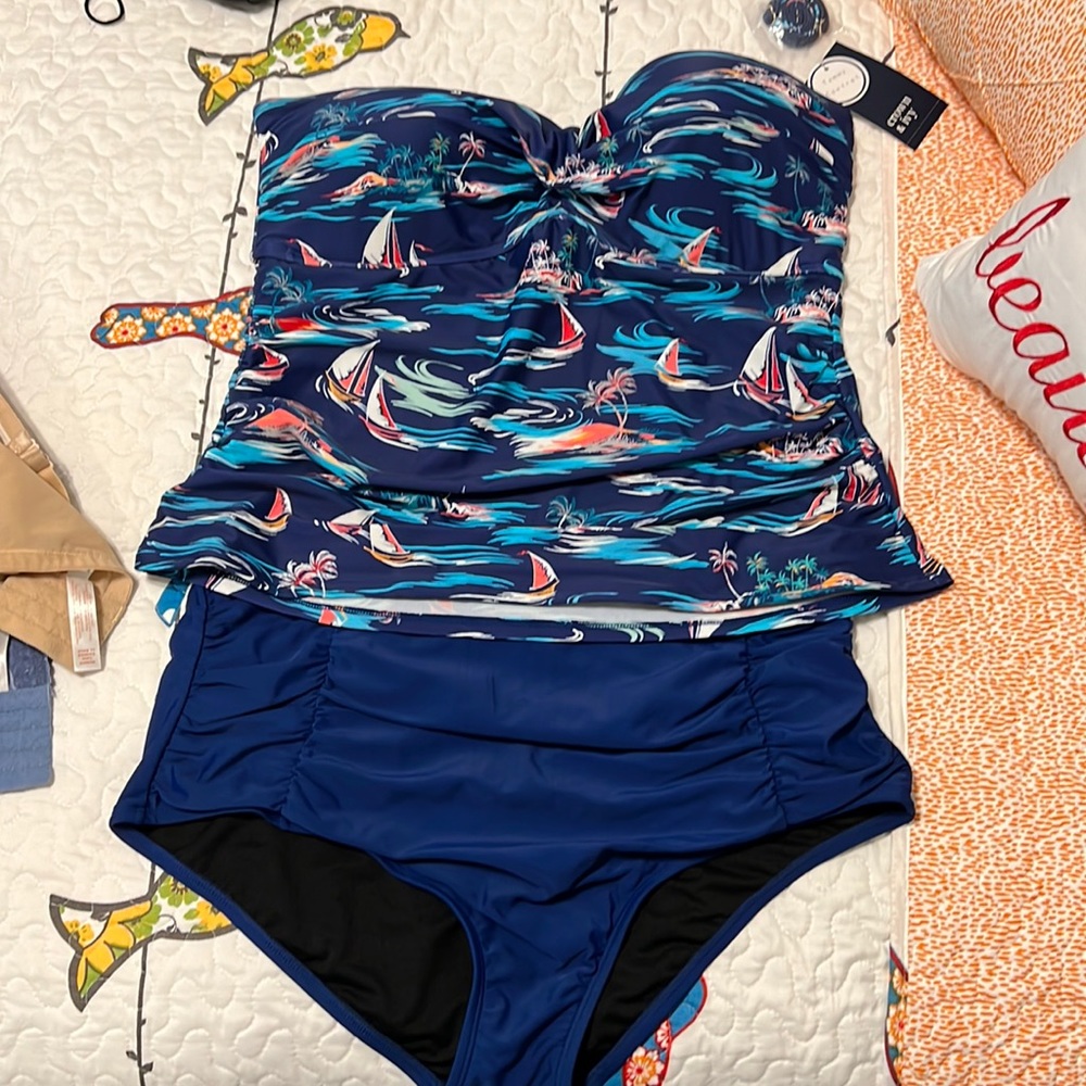 Crown & Ivy Swim Suit 2 Pc XL/1X
